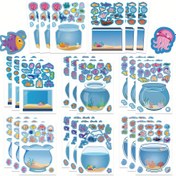 Resim 8 Adet Kendi Hayalinizdeki Akvaryum Stickerları, Doğum Günü Hediyeleri ve Parti İyilikleri için, Komik Akvaryum Temalı Oyun Stickerları DIY Noel El Sanatları için 