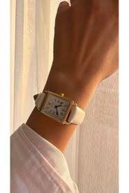 Resim henaksesuar Sarte Dikdörtgen Kasa Deri Saat 