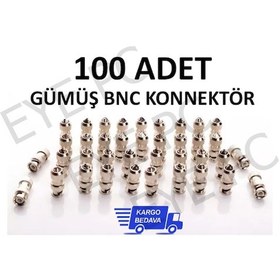 Resim 100 Adet Sıkmalı Metal Bnc Konnektör Jak 