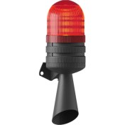 Resim Mesan LED Flaşör 2 Ses Borulu Elektronik Siren MS 5826 Kırmızı 48VAC 