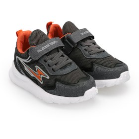 Resim Slazenger KAORU IN Çocuk Cırt Cırtlı Koyu Gri / Turuncu Sneaker 