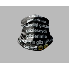 Resim Buffalo Duvar Yazısı Tasarımlı Motorcu Buff Maske Outdoor Boyunluk Unisex Bandana 