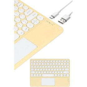Resim Touchpad Uyumlu Bluetooth Klavye Slim Kablosuz Wifi Q Klavye 