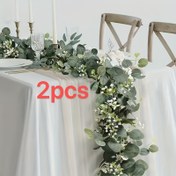Resim 2 adet 182.88cm Yapay Eucalyptus Garland - Gerçekçi Yeşil Asma Bitkileri Düğünler, Masa Dekoru, Şömine ve Ev Detayları için | Festival, Parti ve Mevsim Etkinlikleri için Mükemmel | Şömine Detayı|Şık Dekor|Canlı Yapay Dış Mekan Bitkisi 