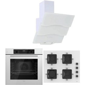 Resim Ferre White Plus Serisi QBL63CB - SS206 - BSPR600 3lü Cam Ankastre Set 