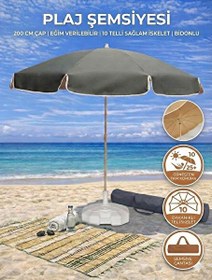 Resim Form Outdoor Plaj Şemsiyesi Antrasit - 20 L Bidonlu - Taşıma Çantası 