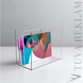 Resim Tuva Reklam Şeffaf Pleksi Çok Amaçlı Dekoratif Çanta Dergilik 