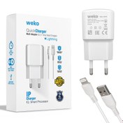 Resim WEKO WK-21437 IP 2.1 AMPER ŞARJ BAŞLIK ADAPTÖRÜ + LIGHTNING KABLO (NO:3) 