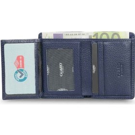 Resim Ekstra İnce Lacivert Hakiki Deri Erkek Cüzdanı Çok Renkli 