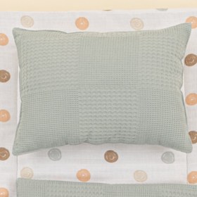 Resim Alt Açma Matı ve Yastık - Çift Taraflı - Petrol Mavisi Waffle - Puantiye 