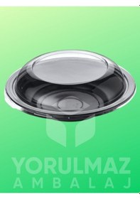 Resim 50 Adet Siyah Salata Ve Waffle Kabı Şeffaf Kapaklı Sızdırmaz Kullan At Paket Servis Sunum Kabı Siyah 