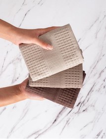 Resim Mutfak Havlusu 3 Lü Torshon Napoli 45x70 Cm Antrasit - Krem 