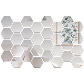 Resim Tenfowee 32 Adet Akrilik Altıgen Ayna Duvar Stickerı - Dıy Ev Dekorasyonu, Çocuk Odası/yatak Odası/banyo Uygun, Gümüş Renk, Kolay Kurulum Ve Kaldırma, 8x7x4cm Gümüş 