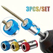 Resim 3'lü set/6'lı set/12'li set manyetik matkap ucu tutucu. Alaşımlı elektrikli manyetik halka tornavida ucu tutucu. Uç kaymaz ve güçlü manyetik halkaya sahiptir 