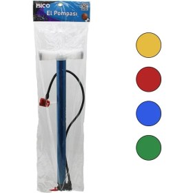 Resim Ters Basmalı Metal Gövde Plastik Kol Iran El Pompası 55CM Top - Bisiklet - Motor Ayaklık Aparatlı (5263) 