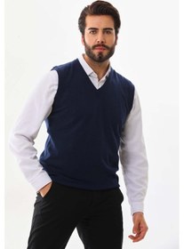 Resim Günay Erkek V Yaka Yün Süveter 0108 Lacivert 