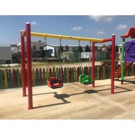 Resim İkili Salıncak, Standart Tip Park Salıncağı 114x2mm-349 