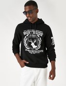 Resim Kapşonlu Kolej Sweatshirt Şardonlu 