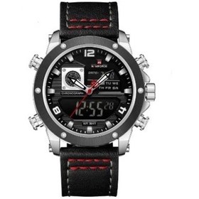 Resim Naviforce Erkek Kol Saati Dijital & Analog Deri Kordon 2147 Siyah 