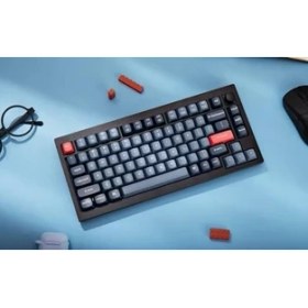 Resim Peri Store Keychron V1 Max Rgb Tkl Mekanik Red Switch 2.4 Ghz Kablosuz Ingilizce Siyah Klavye 