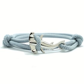 Resim Ayarlanabilir Köpekbalığı Kolye - Köpekbalığı Kolye ile Çift Katmanlı Naylon Halat, Erkekler ve Kadınlar için Rahat Tarz, Plaj, Kamp, Sörf ve Hediyeler için Mükemmel, Köpekbalığı Aksesuarları 