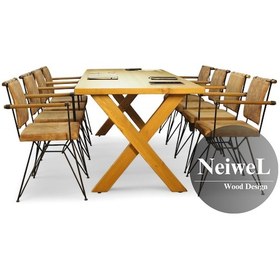 Resim Neiwel Eva Doğal Ahşap Toplantı Masası x 120 x 300 Açık Ceviz 