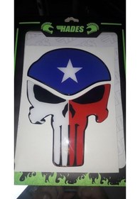 Resim Hades Motosiklet Aksesuarları Kurukafa Tank Pad Mavi Kırmızı 