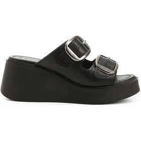 Resim Gönderi R Siyah Dolgu Topuk Tokalı Terlik Siyah 