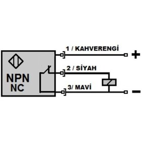 Resim Mefa İps-d5ha-nk ,kübik/5mm Npn-nc Ayarlı 3-kablo İplik Sensör 