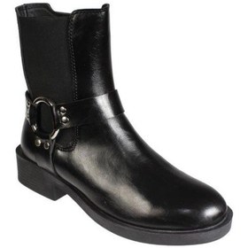 Resim Yazkış Kadın Siyah 4cm Topuklu Kenarı Lastikli Tokalı Soğuğa Dayanıklı Bot Bilek Uzunluğu 20cm Siyah 