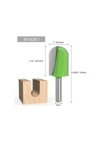 Resim Yunboo 8 Adet Tungsten Çelik Ahşap Oyma Aleti - Derin Yuvarlak Tabanlı Profil Kesici, Hassas Tasarım İçin Ahşap İşleme Aletleri 8x1x38.1 