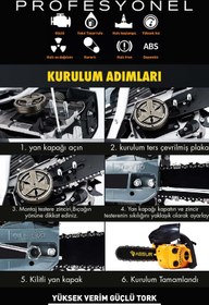 Resim ASSUR 25cc Mini Benzinli Testere Ağaç Odun Dal Budama Ve Kesme Testeresi Hızar Motoru 