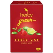Resim HERBY Çilek ve Misket Limonlu Yeşil Çay 18'li 
