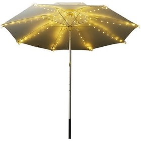 Resim Ebitda 13x8 Led Işık Zinciri, 8 Modlu Renk Değişimi, Solar Şarjlı Şemsiye Aydınlatma, Uzaktan Kumandalı 