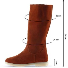 Resim Bueno Shoes Kiremit Süet Kadın Düz Çizme 01wt3306 