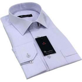 Resim Lila Armür Desenli Rahat Kesim Uzun Kol Erkek Gömlek Tek Cepli Klasik Regular Fit 001 