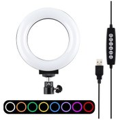 Resim Puluz 4.7 İnç Tripod Başlıklı LED Işıklı 10 Modlu Halka Siyah 