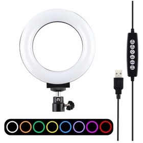 Resim Puluz 4.7 İnç Tripod Başlıklı LED Işıklı 10 Modlu Halka Siyah 