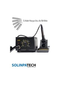 Resim 936 İstasyonlu 60W Yüksek Kalite Sıcaklık Ayarlanabilir İstasyon Havya ve 5 Adet Havya Ucu 