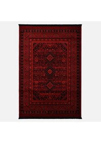 Resim Afgan Türkmen Otantik Desenli Dokuma Kırmızı Oturma Odası Salon Mutfak Halısı Yolluk X380a Kırmızı 