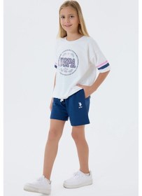 Resim U.s. Polo Assn. Kız Çocuk Beyaz Şort Takım Beyaz 