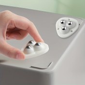 Resim 4 adet - üç çelik bilyalı tekerlekler, ağır hizmet tekerlekleri, bilyeli rulmanlar - 360° pürüzsüz dönüş, kastor seti, depolama kutuları, mobilya, çöp kapları için uygun, kahve masalarında kolayca hareket ettirilebilir 