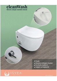 Resim İsvea Cleanwash Entegre Musluklu Asma Klozet + Yavaş Kapak 