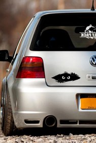 Resim STİCKERCI BEY Bagajdan Bakan Gözler Sticker Etiket Folyo Kesim Kaplama Modifiye Aksesuarı 
