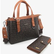 Resim Just Polo Kahve Taba Omuz Çantası Ve Cüzdanı Kombin 