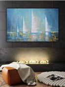 Resim Yağlı Boya Tablo %100 El Yapımı 125cmx84cm Yelken Deniz 