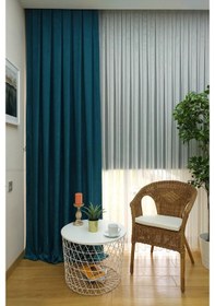 Resim Evdepo Home Petrol Düz Renk Soft Fon Perde Tek Kanat Petrol Yeşili 