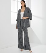 Resim Viskon Kimono Yarım Kollu Cep Detaylı 