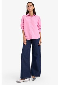 Resim DeFacto Oversize Geniş Kalıp Poplin Uzun Kollu Gömlek E7188AX25SPPN463 