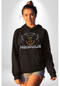 Resim Neopolis Rottweiler Viking Kadın Erkek Siyah Kapüşonlu Sweatshirt Hoodie Siyah 